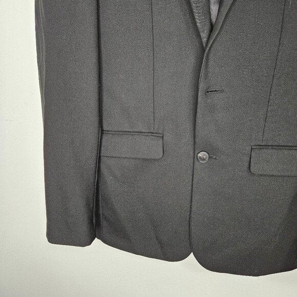 SANDRO Paris Wool Men's Blazer Jacket Sz S Black Single Breast Designer - Picture 3 of 10